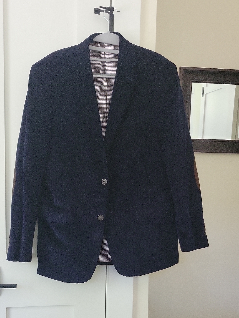 Saddlebred Navy Blazer with Elbow Patches